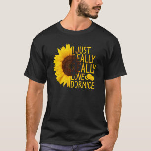 Camiseta Eu Adoro Dormice Mulheres Homens Rodando Sunflo