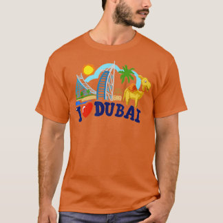 Camiseta Eu adoro Dubai Emirados Árabes Unidos Arranha-céus