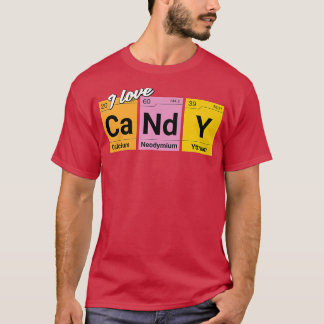 Camiseta Eu adoro elementos doces da química Colofull956