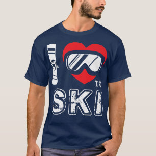 Camiseta Eu Adoro Esquiar O Esporte De inverno Snowboard Sk
