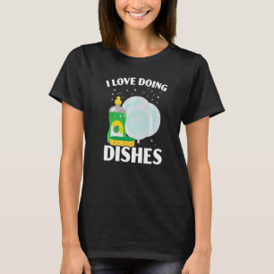 Camiseta Eu Adoro Fazer A Prata Lavar A Profissão De Pratos