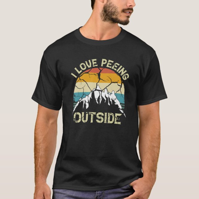 Camiseta Eu Adoro Fazer Excursão Lá Fora Engraçado Acampand (Frente)
