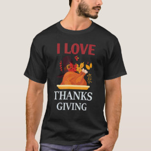 Camiseta Eu Adoro Figurino de Ação de Graças Dia de Peregri