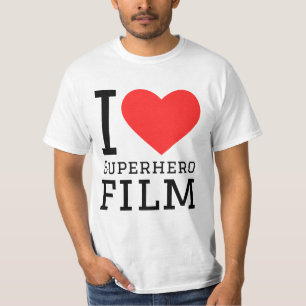 Camiseta Eu adoro filme de super-herói