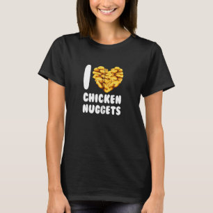 Camiseta Eu Adoro Galinhas Nuggets Fresco Fresco Comida Ráp
