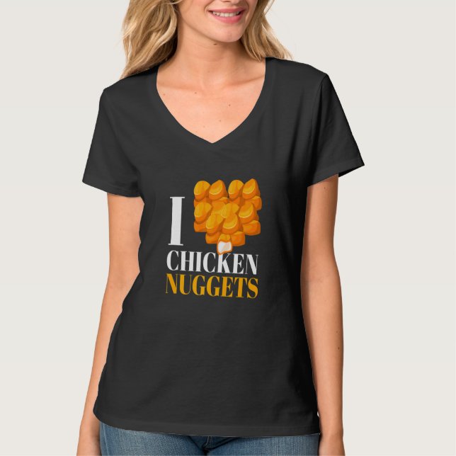 Camiseta Eu Adoro Galinhas Nuggets I Poultry Fast Comida Sn (Frente)