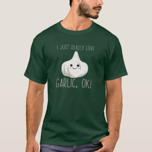Camiseta Eu Adoro Garlic Ok! Presente de alho Kawaii