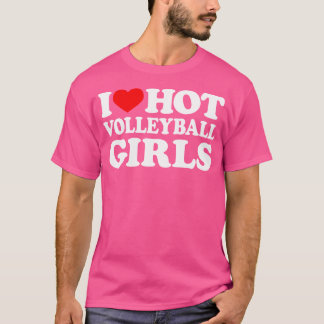 Camiseta Eu Adoro Garotas Quentes de Voleibol Eu Corto Gir