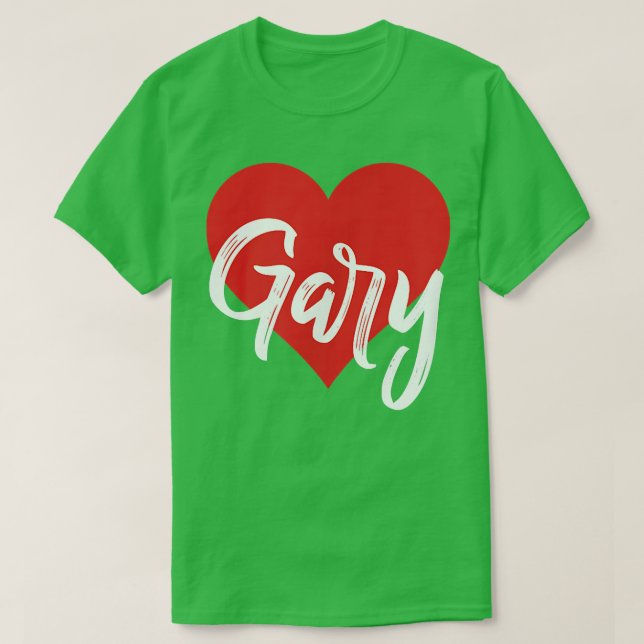 Camiseta Eu Adoro Gary Primeiro Nome T I Heart (Frente do Design)