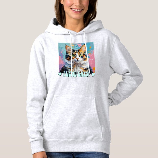 Camiseta Eu Adoro Gatos! (Frente)