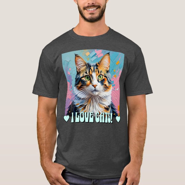 Camiseta Eu Adoro Gatos! (Frente)