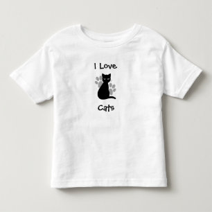 Camiseta Eu Adoro Gatos Crianças Camisa-T - Confronto Famil