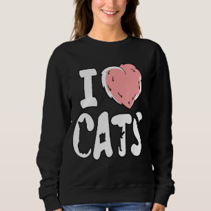 Camiseta Eu Adoro Gatos De Coração Fofo Frio Gato Felino