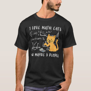 Camiseta Eu Adoro Gatos De Matemática E Talvez 3 Estudantes
