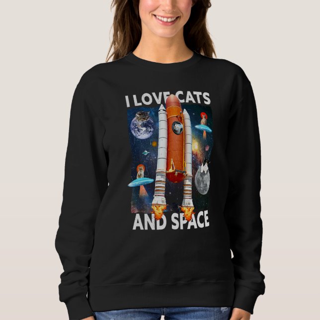 Camiseta Eu Adoro Gatos E Espaço (Frente)