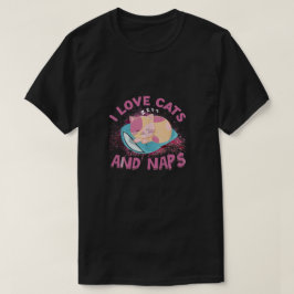 Camiseta Eu Adoro Gatos E Naps