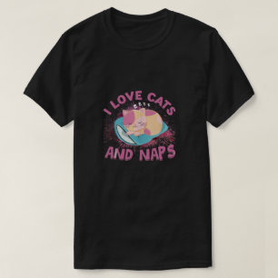 Camiseta Eu Adoro Gatos E Naps