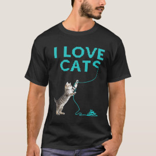 Camiseta Eu adoro GATOS Eu Ideia Um Maldito Conitting Croch