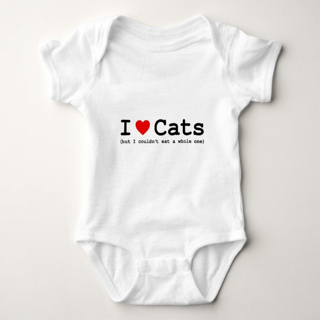 Camiseta Eu adoro gatos (mas não podia comer um todo) (Frente)