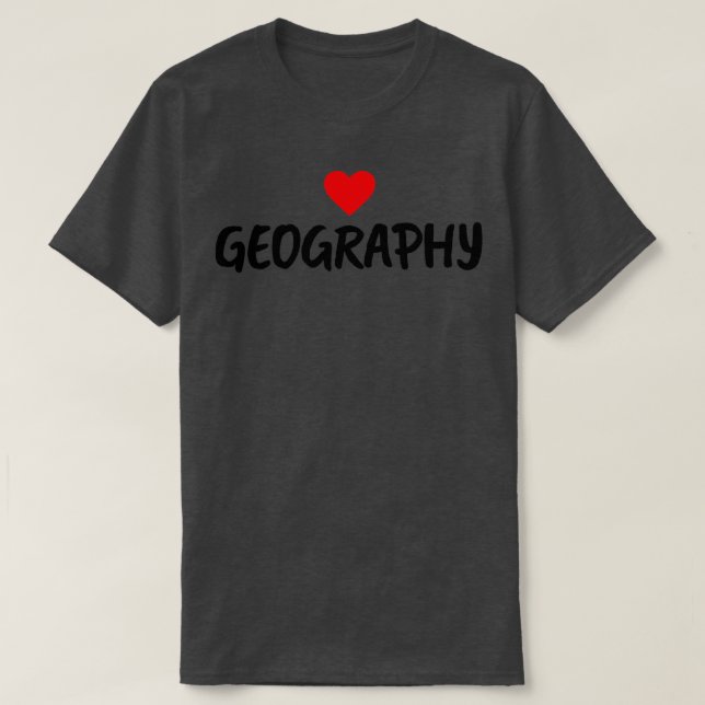 Camiseta Eu adoro geografia (coração) (Frente do Design)