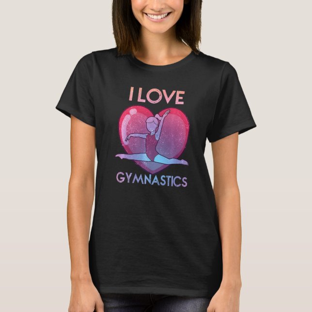 Camiseta Eu Adoro ginástica de ginástica de ginástica de gi (Frente)