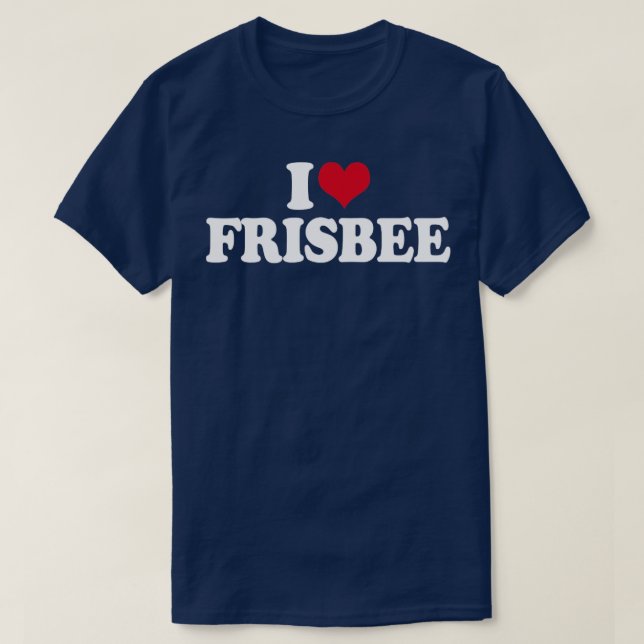 Camiseta Eu adoro golfe de disco de frisbee (Frente do Design)