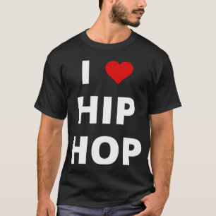 Camiseta Eu Adoro Hip Hop Apresentando Um Coração Vermelho