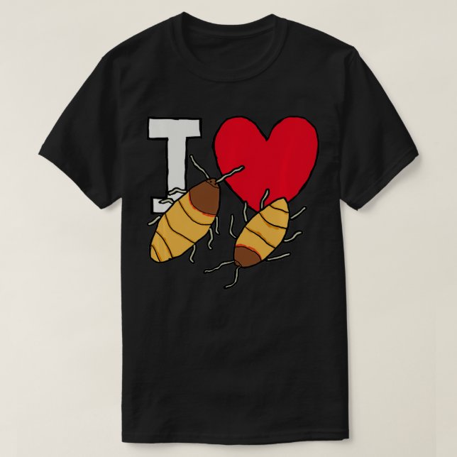 Camiseta Eu Adoro Hissing Baratas (Frente do Design)