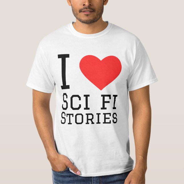 Camiseta Eu adoro histórias de ficção científica (Frente)