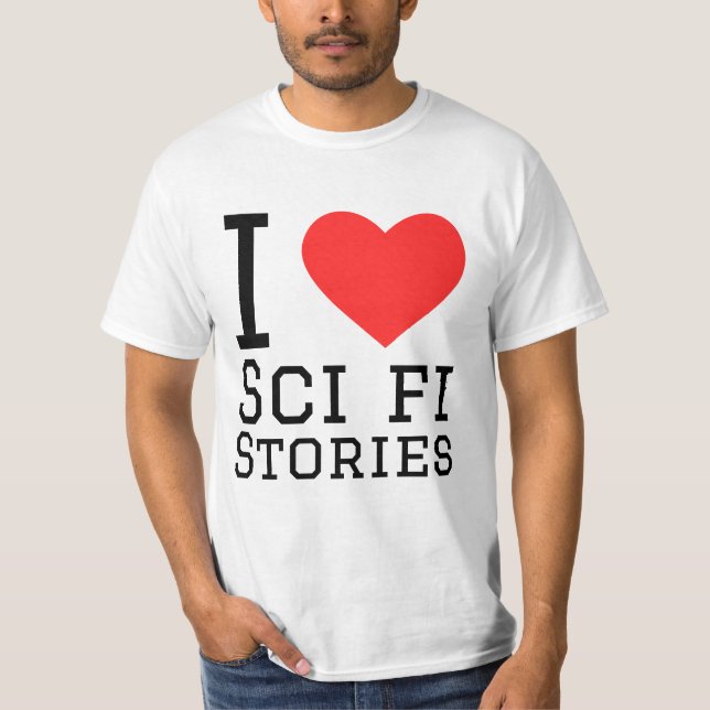 Camiseta Eu adoro histórias de ficção científica (Frente)