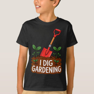 Camiseta Eu Adoro Jardinagem Pá Engraçada Amantes de Planta