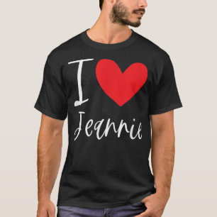 Camiseta Eu Adoro Jeannie Name Personalizado Girl Woman BFF
