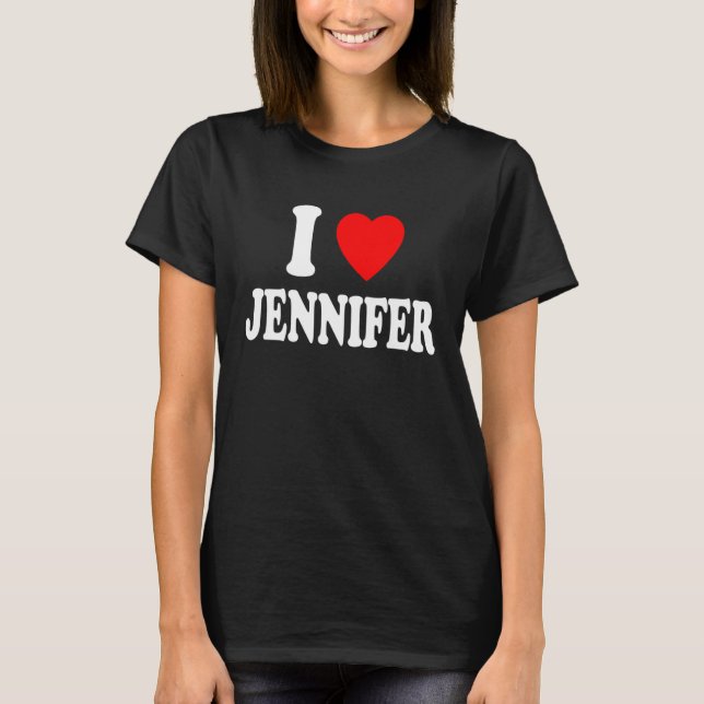 Camiseta Eu Adoro Jennifer Cute Matching Casal Spouse (Frente)