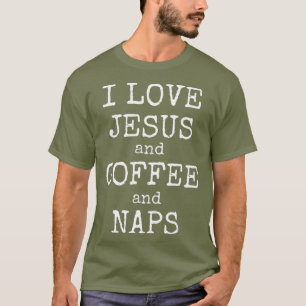Camiseta Eu adoro Jesus e café e dormir