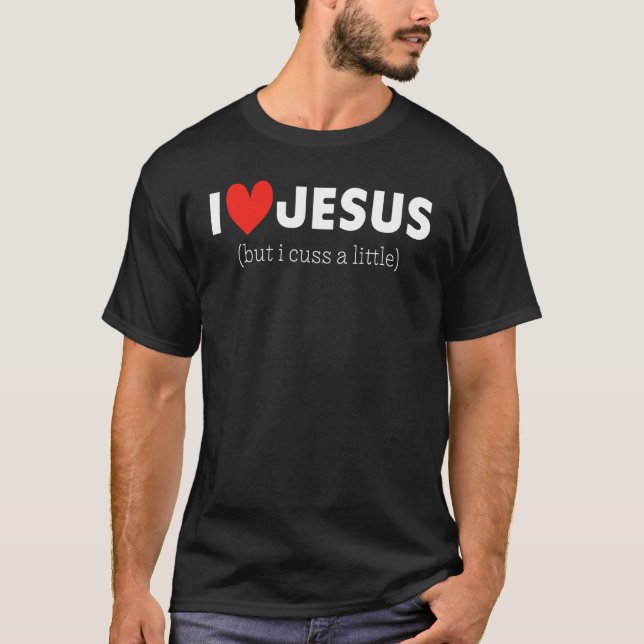 Camiseta Eu adoro Jesus, mas eu cuido um pouco (Frente)