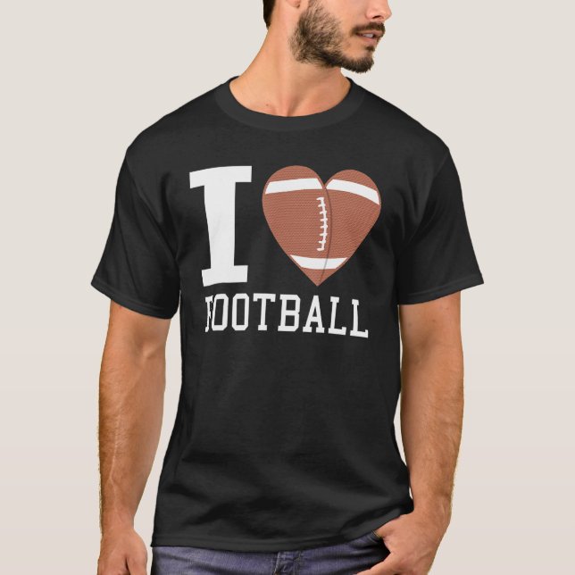Camiseta Eu Adoro Jogadores De Futebol Americanos Do Coraçã (Frente)