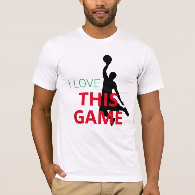 Camiseta Eu adoro jogo de basquete (Frente)
