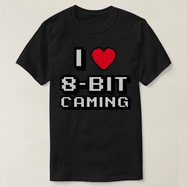 Camiseta Eu adoro jogos de 8 bits (Frente do Design)