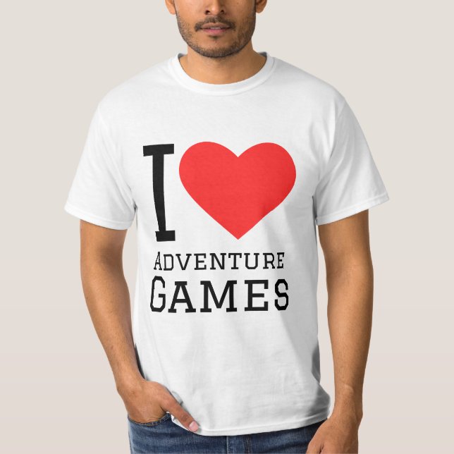 Camiseta Eu adoro jogos de aventura (Frente)