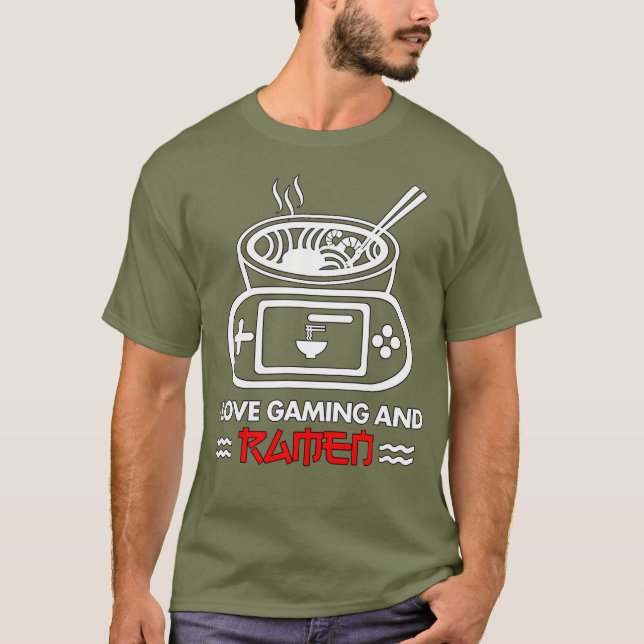 Camiseta Eu Adoro Jogos E Ramen (Frente)
