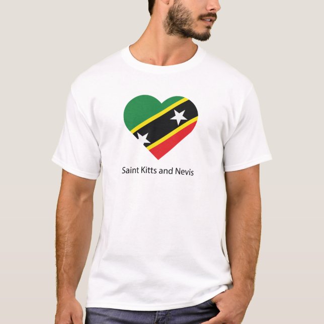 Camiseta Eu adoro Kitts e Nevis Santos (Frente)