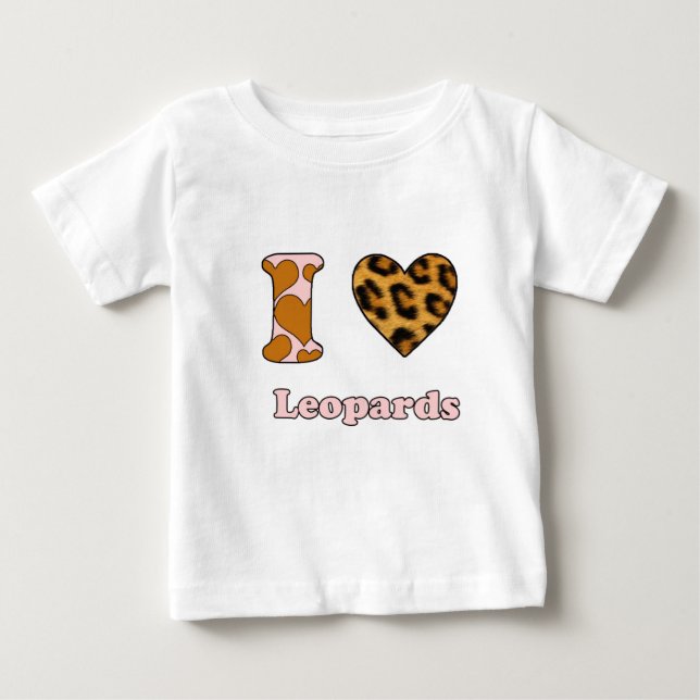 Camiseta Eu adoro leopardos (Frente)