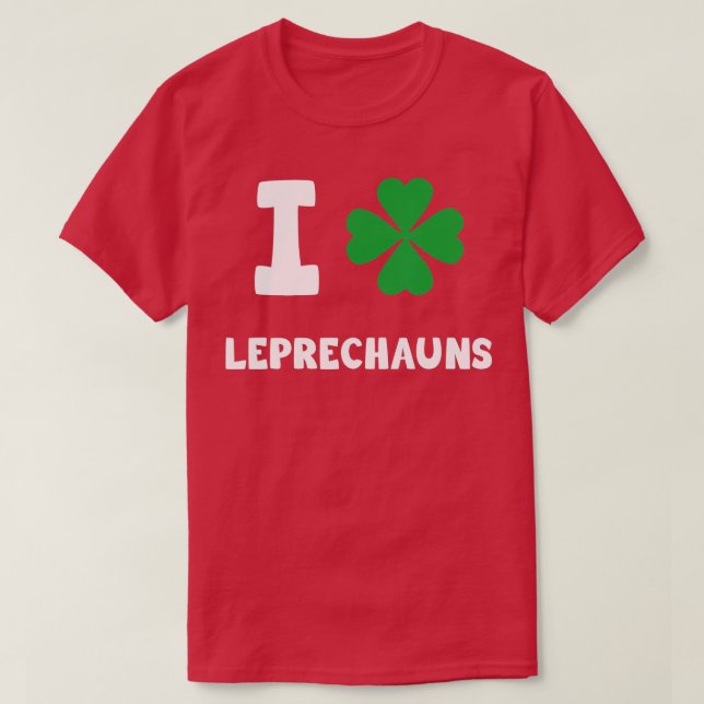 Camiseta Eu Adoro Leprechauns Ruas Engraçadas (Frente do Design)