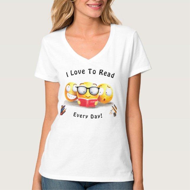Camiseta Eu Adoro Ler Livros Leitora Diversão De Bookworms  (Frente)