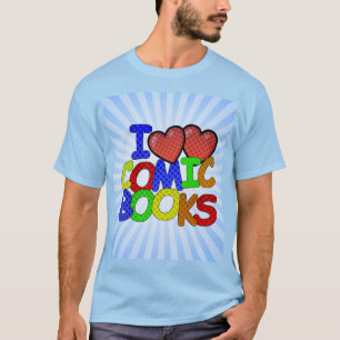 Camiseta Eu Adoro Livros Em Quadrinhos