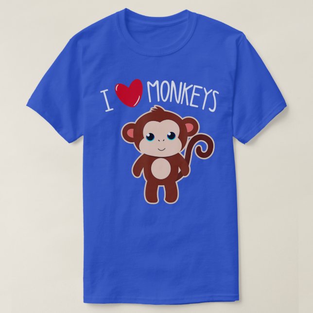 Camiseta Eu adoro macacos engraçados macacos macacos transa (Frente do Design)