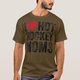 Camiseta Eu Adoro Mães De Hóquei Quente Coração Engraçada V