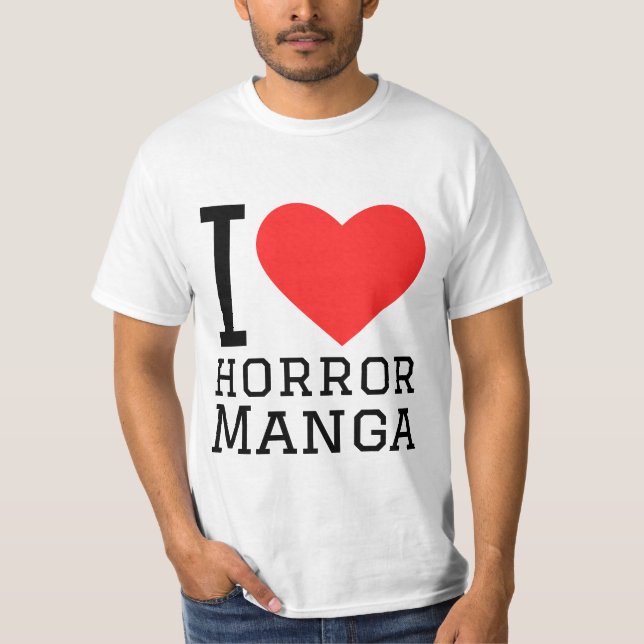 Camiseta Eu adoro manga de terror (Frente)