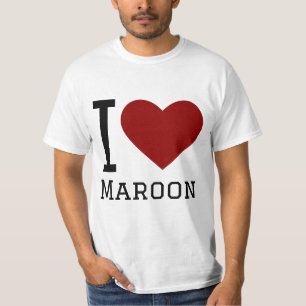 Camiseta Eu adoro maroon quadrado