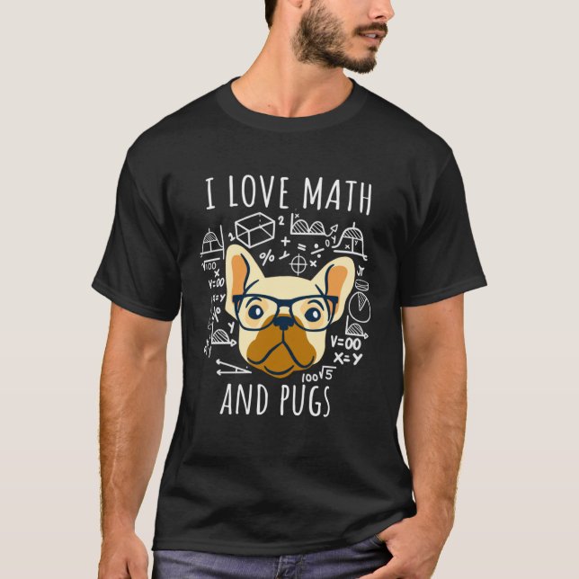 Camiseta Eu Adoro Matemática E Cachorros (Frente)